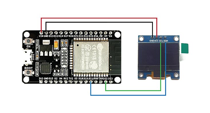 esp32 OLED Display IIC 0.96″