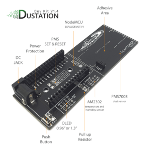 Dustation Dev Kit V1.4 บอร์ดพัฒนาชุดวัด(ฝุ่น)คุณภาพอากาศ PMS7003