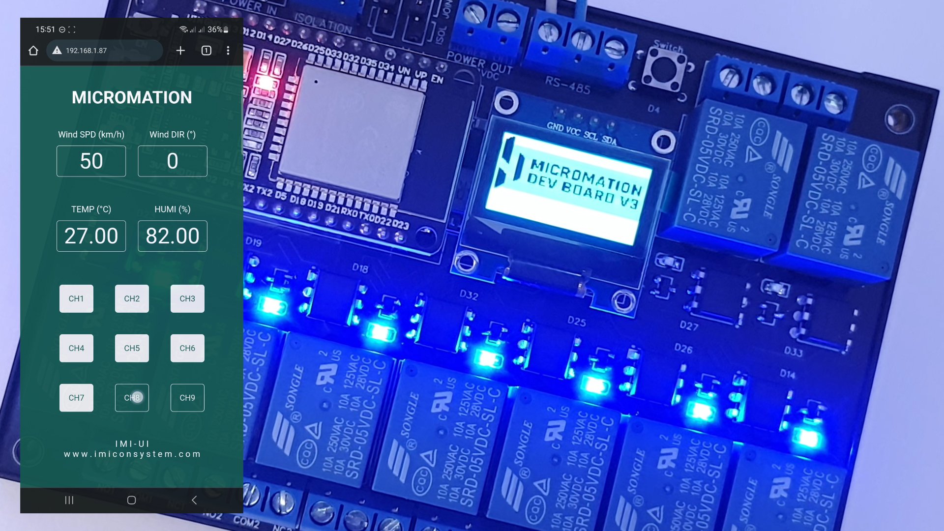 RS-485 Weather Station Monitoring and Control with Micromation Dev Board V3