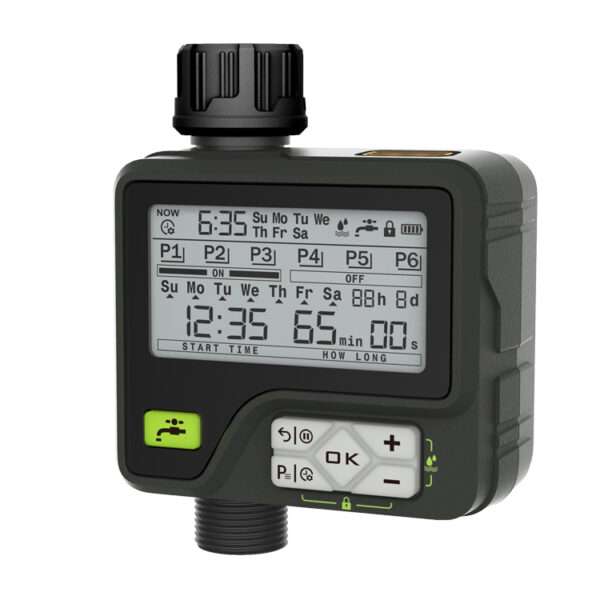 HCT-366 เครื่องตั้งเวลารดน้ำอัตโนมัติพร้อมเซนเซอร์วัดน้ำฝนและจอแสดงผล